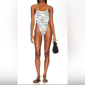 MONICA HANSEN BEACHWEAR Revolve Bardot One Piece zebra